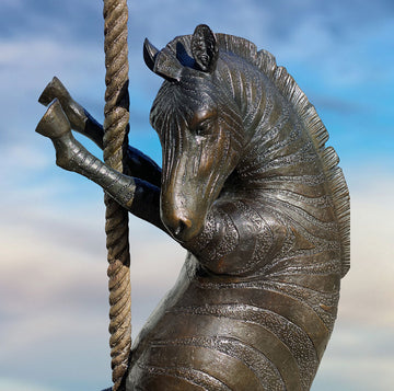 Climbing Zebra (Bronze Sculpture)
