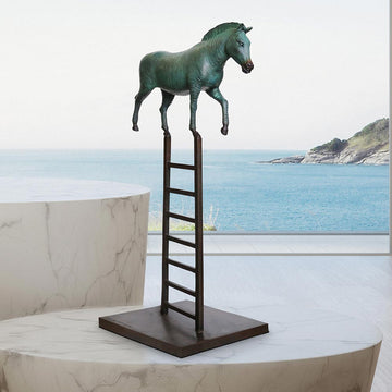 Zebra Reaches New Heights (Bronze Sculpture)