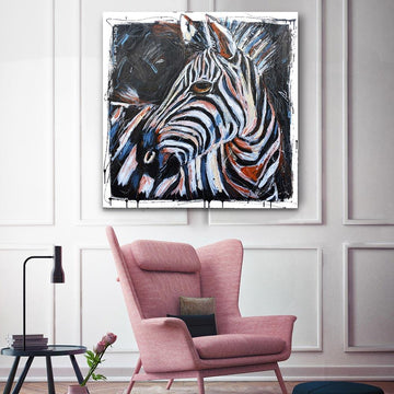 The zebra would always walk the line (Original Painting)